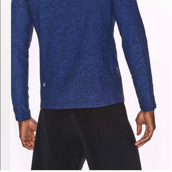 Lululemon Surge Warm Long Sleeve in Heathered Cerulean Blue / Black XL - Picture 3 of 9